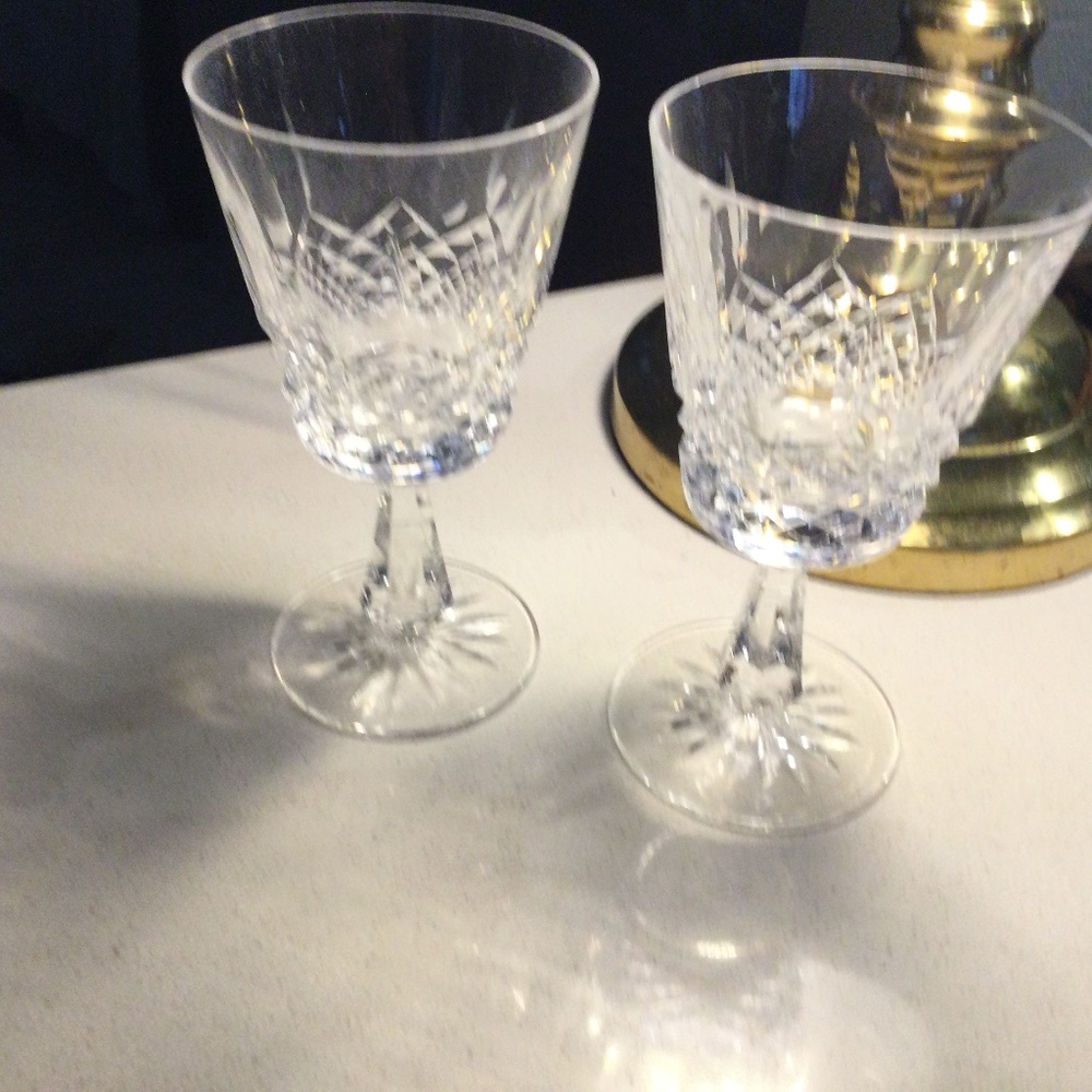 Signed Waterford Crystal Wine Glasses in Lismore Pattern